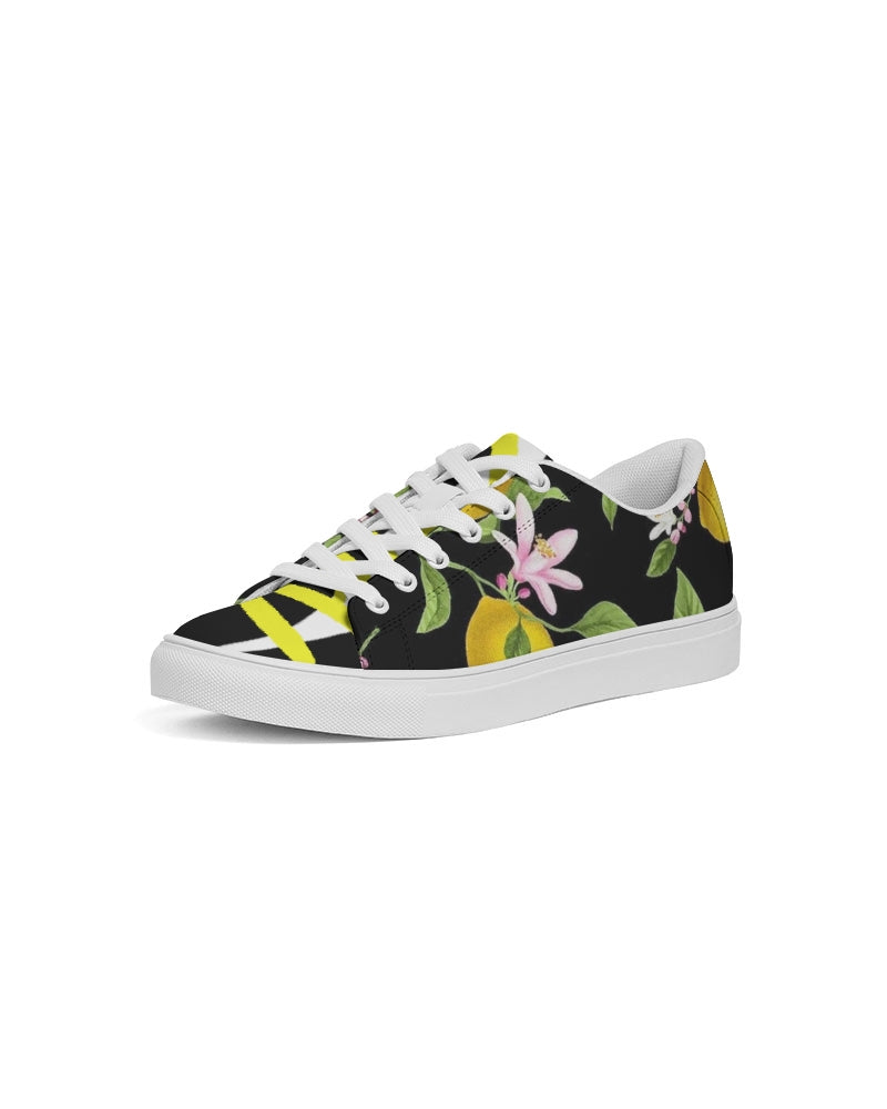 Lemon Flowers Men's Faux-Leather Sneaker