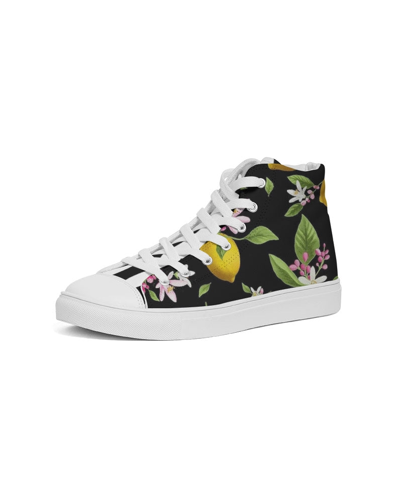 Lemon Flowers Men's Hightop Canvas Shoe