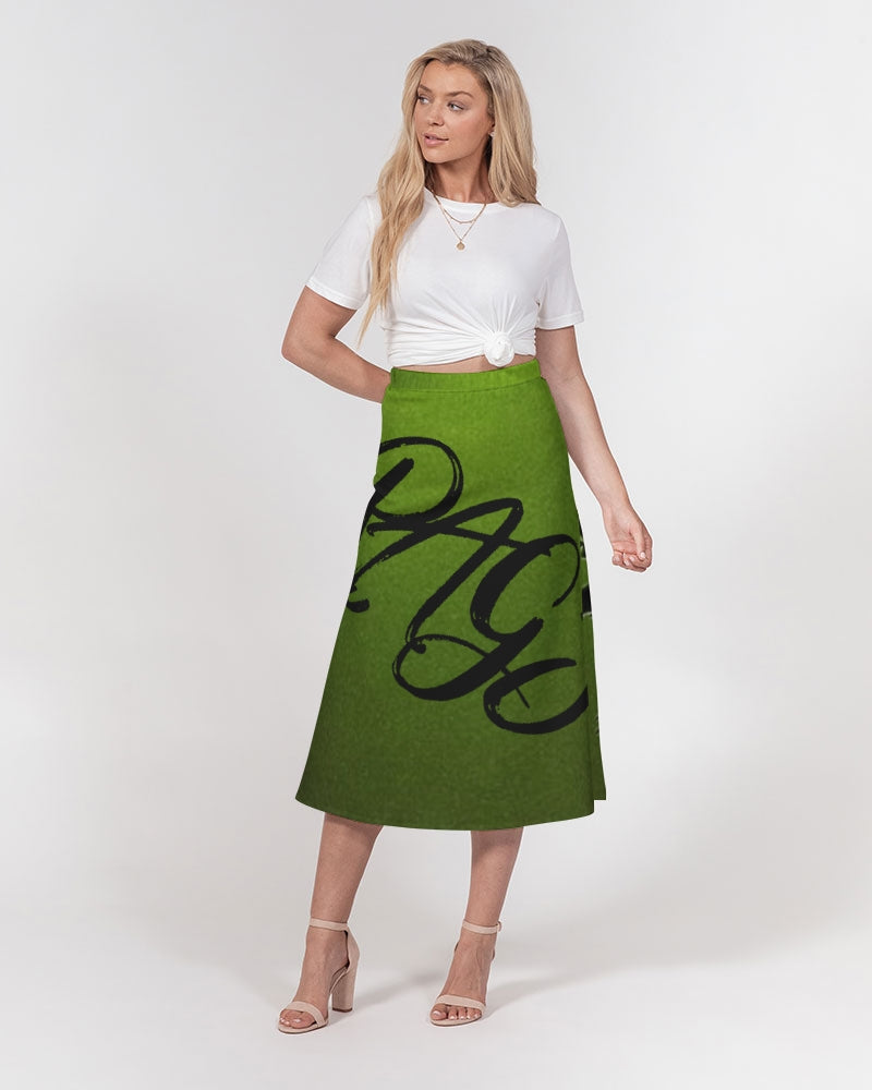 Green Machine Women's A-Line Midi Skirt