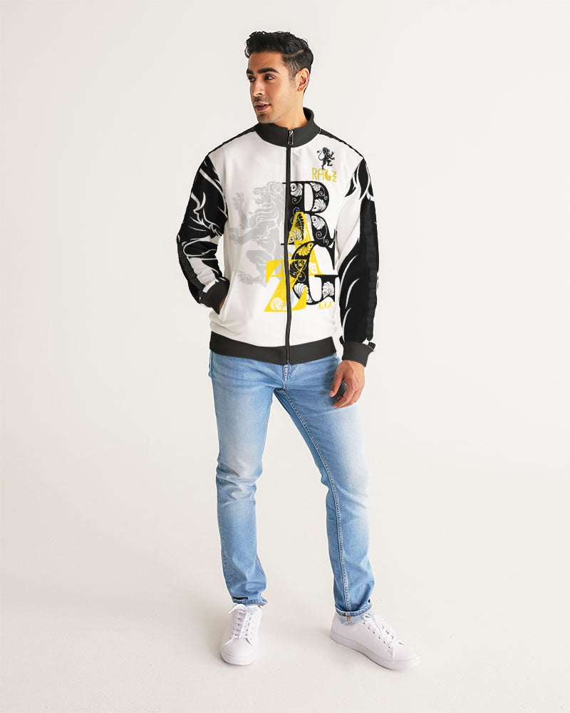 RAGZ Black N Yellow Men's Stripe-Sleeve Track Jacket