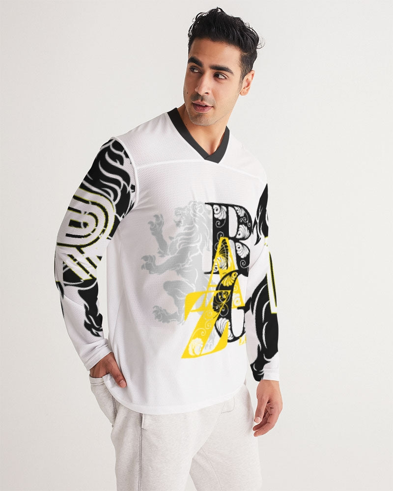 Black N Yellow Men's Long Sleeve Sports Jersey