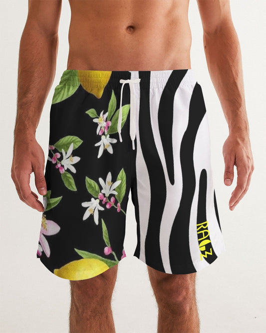 Lemon Flowers Men's Swim Trunk