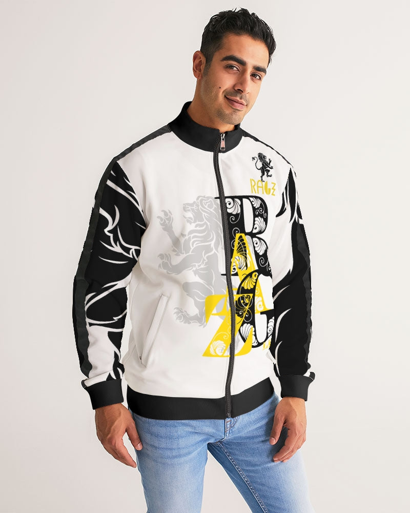 RAGZ Black N Yellow Men's Stripe-Sleeve Track Jacket