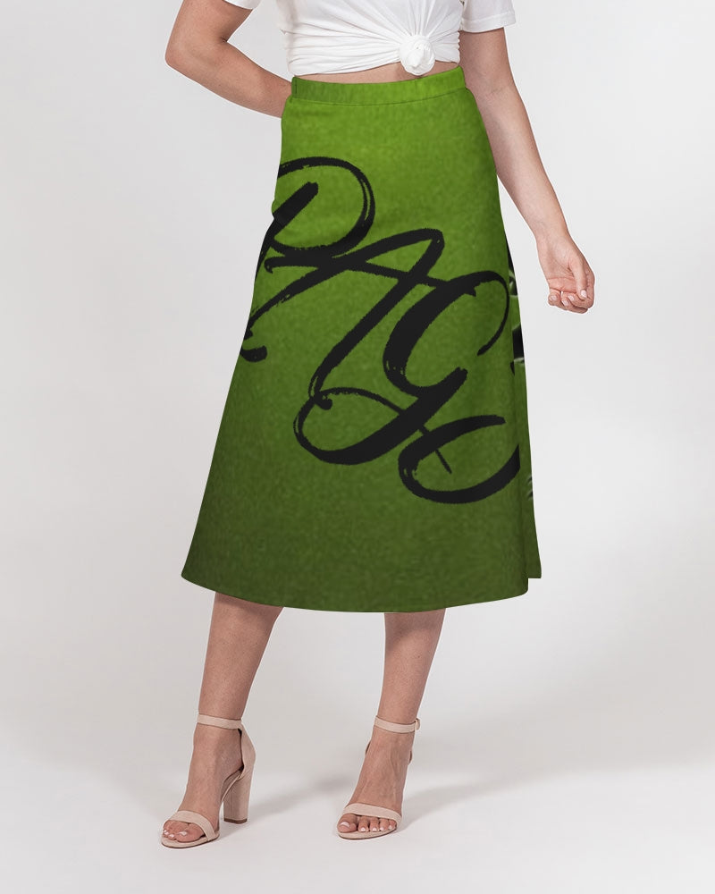 Green Machine Women's A-Line Midi Skirt