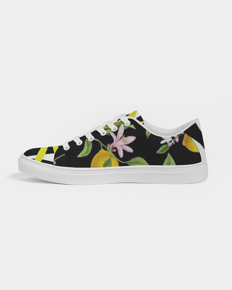 Lemon Flowers Men's Faux-Leather Sneaker
