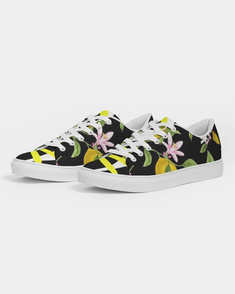 Lemon Flowers Men's Faux-Leather Sneaker