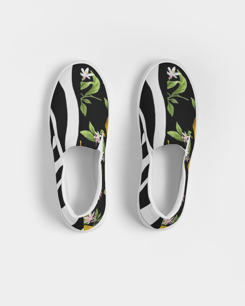 Lemon Flowers Men's Slip-On Canvas Shoe