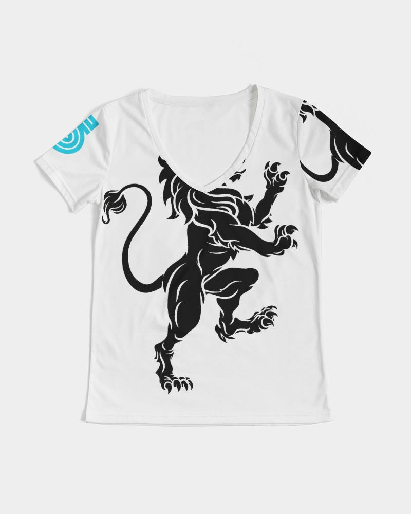 full Lion w bkgrd Women's V-Neck Tee