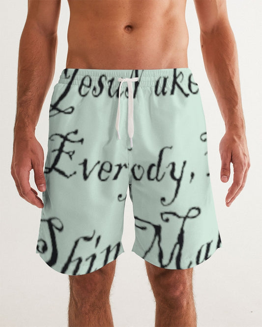 Light Mint Green Solid Men's Swim Trunk