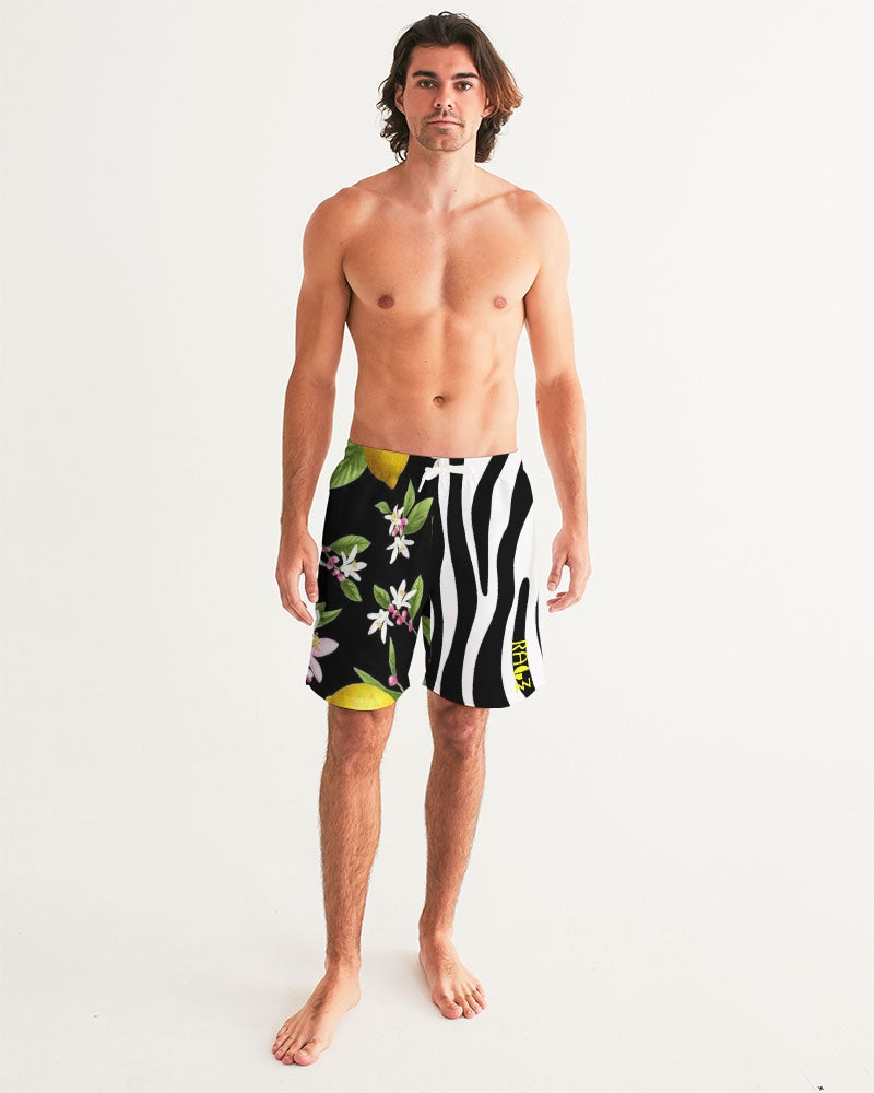 Lemon Flowers Men's Swim Trunk
