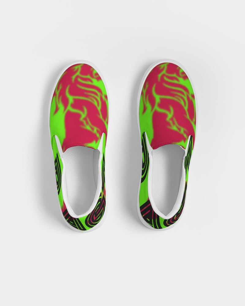 Neon Green Women's Slip-On Canvas Shoe