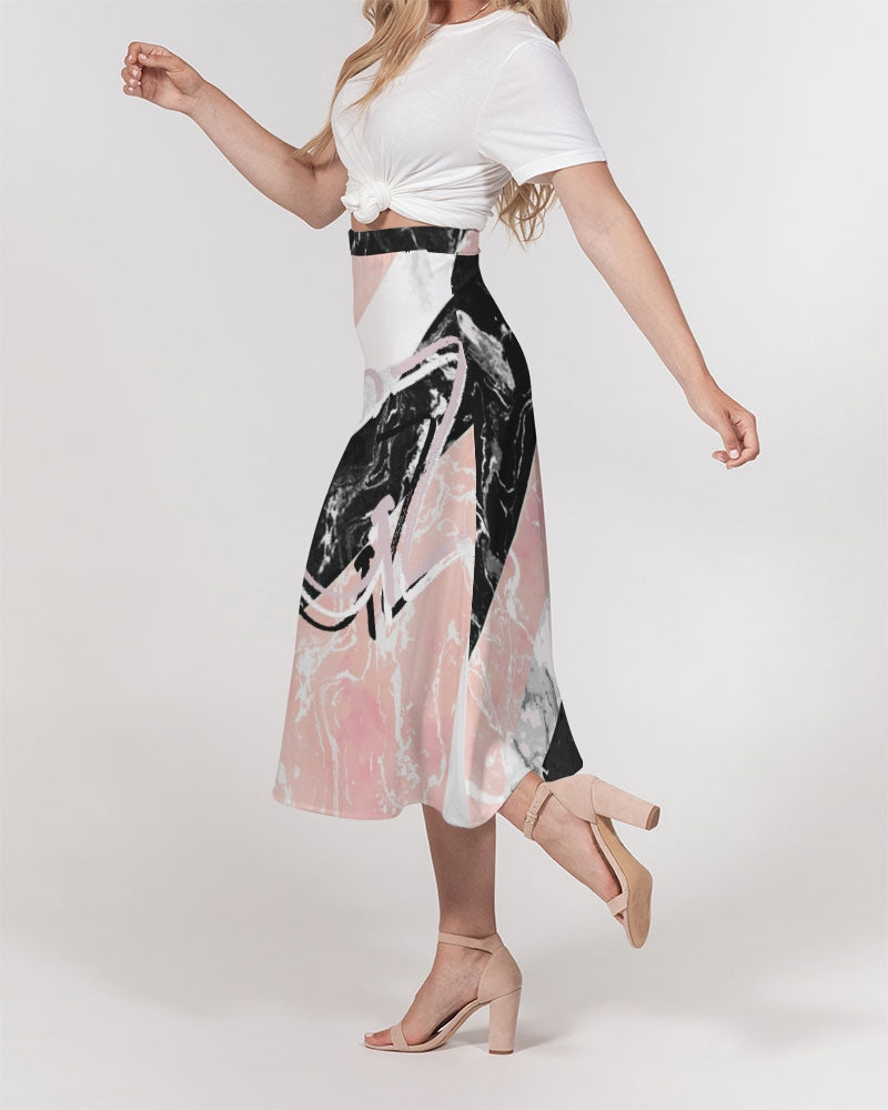 Marble Women's A-Line Midi Skirt