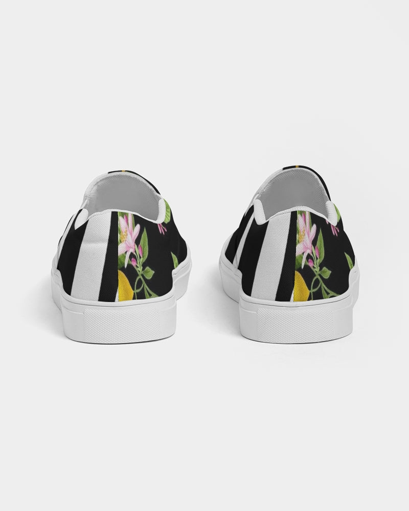 Lemon Flowers Men's Slip-On Canvas Shoe