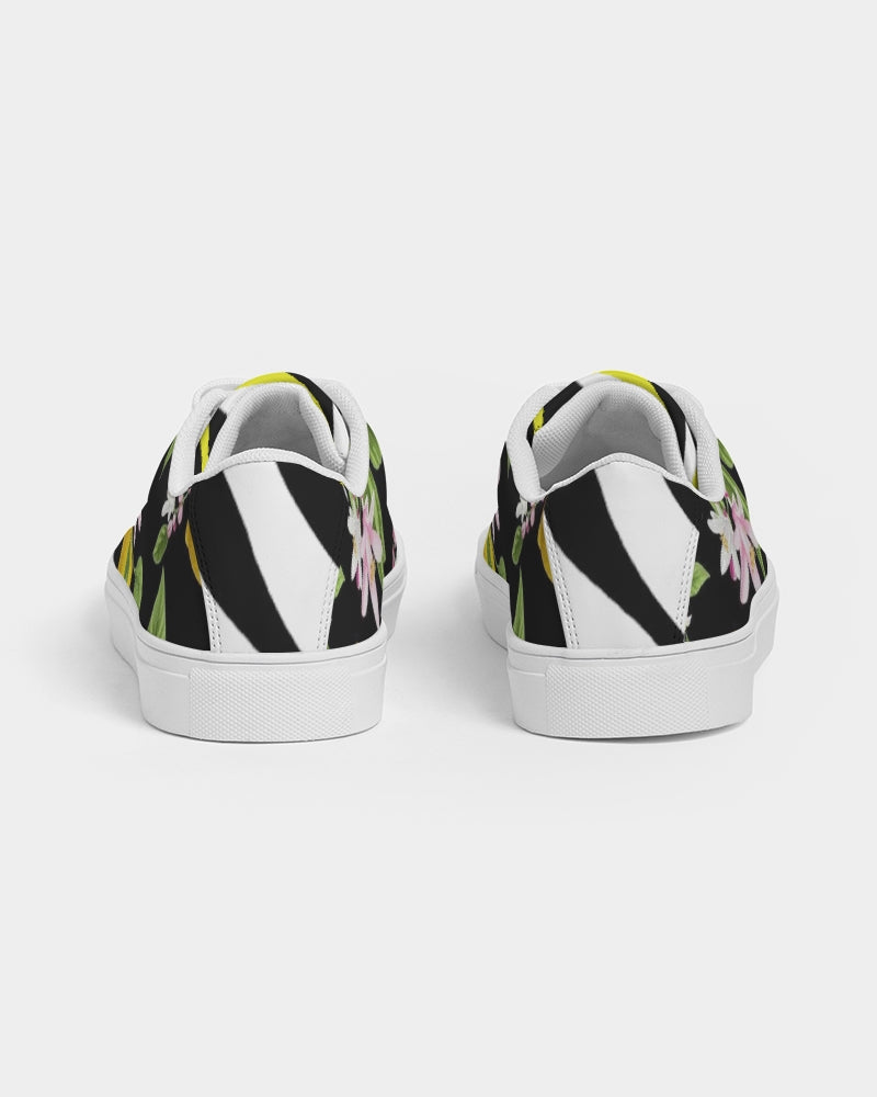 Lemon Flowers Men's Faux-Leather Sneaker