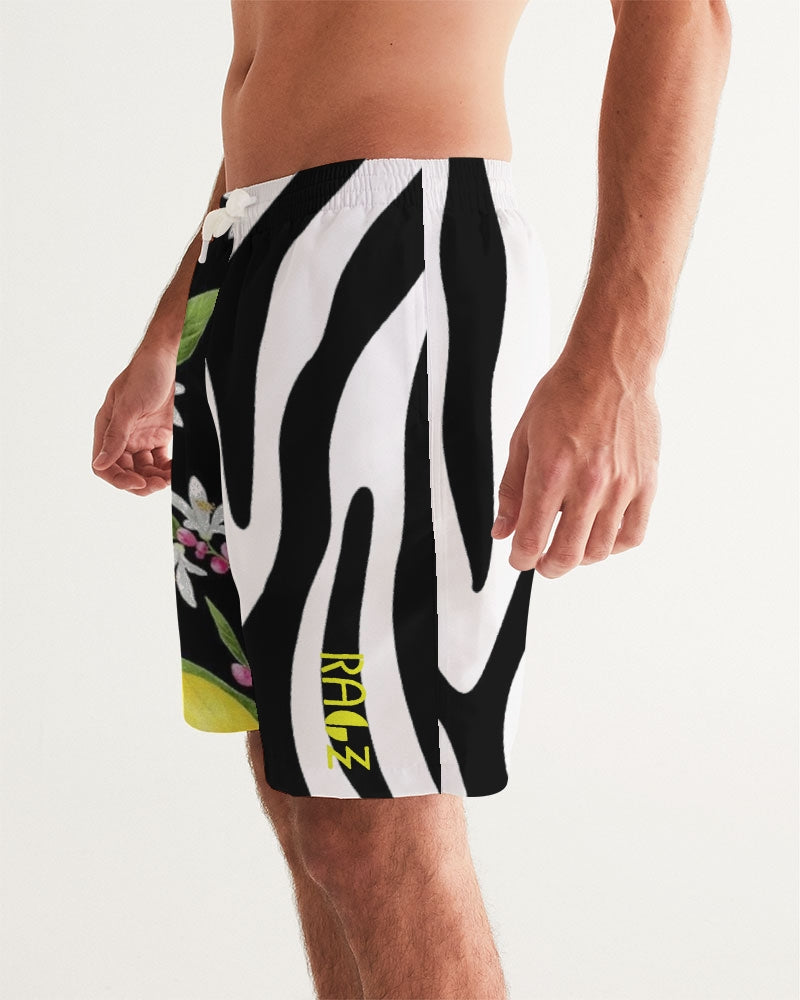 Lemon Flowers Men's Swim Trunk