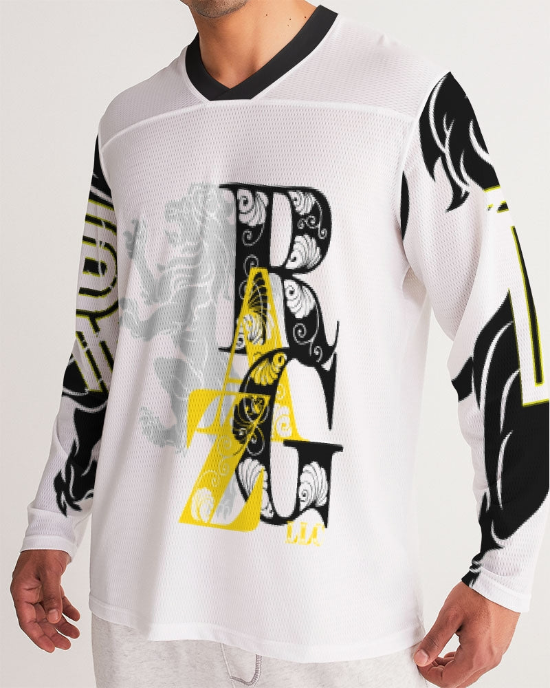 Black N Yellow Men's Long Sleeve Sports Jersey