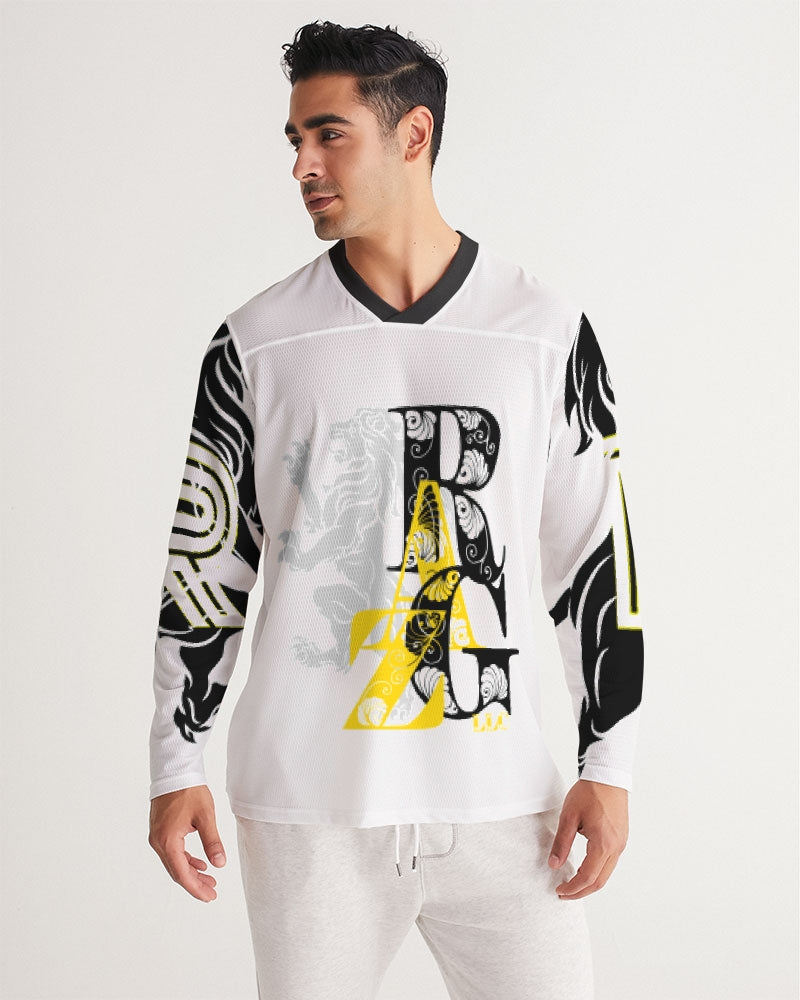 Black N Yellow Men's Long Sleeve Sports Jersey