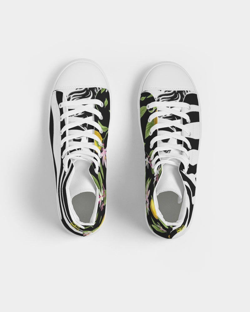 Lemon Flowers Women's Hightop Canvas Shoe