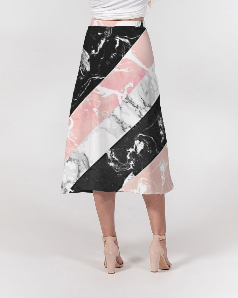 Marble Women's A-Line Midi Skirt