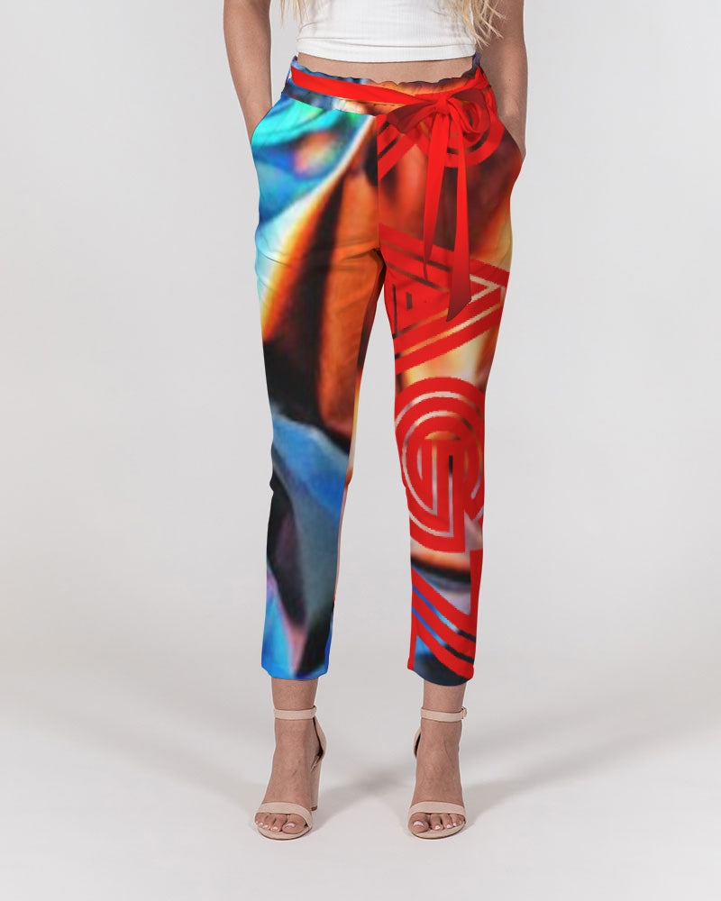 JAZZ1 Women's Belted Tapered Pants