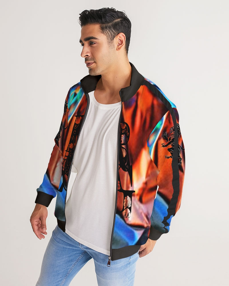 JAZZ1 Men's Stripe-Sleeve Track Jacket