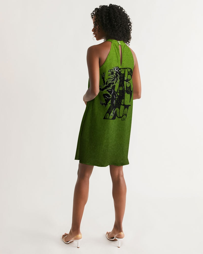 Green Machine Women's Halter Dress