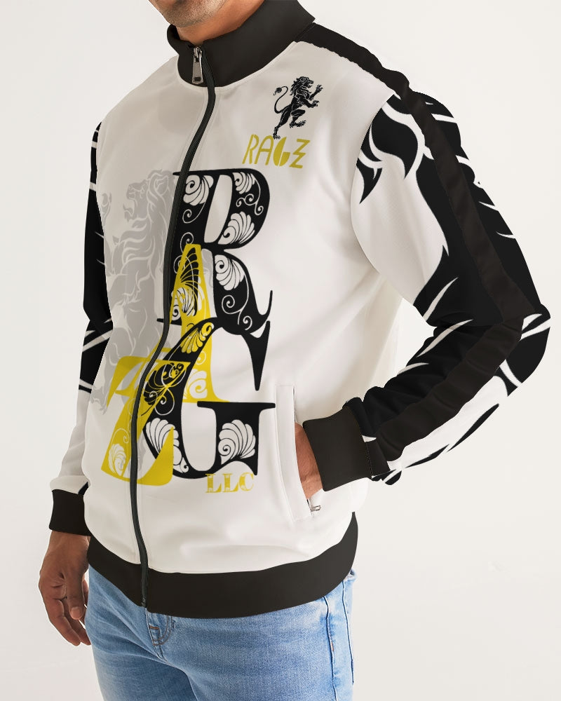 RAGZ Black N Yellow Men's Stripe-Sleeve Track Jacket
