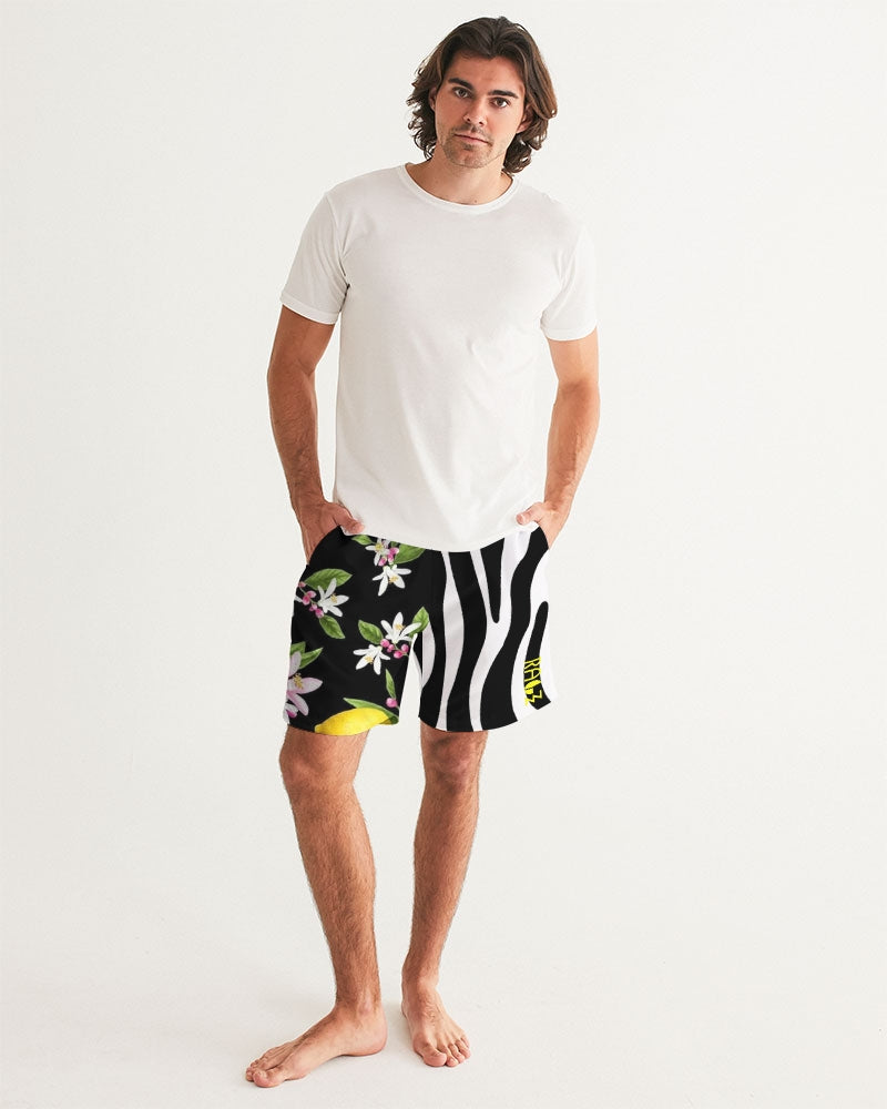 Lemon Flowers Men's Swim Trunk