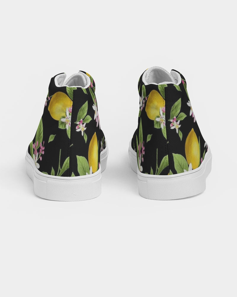 Lemon Flowers Men's Hightop Canvas Shoe