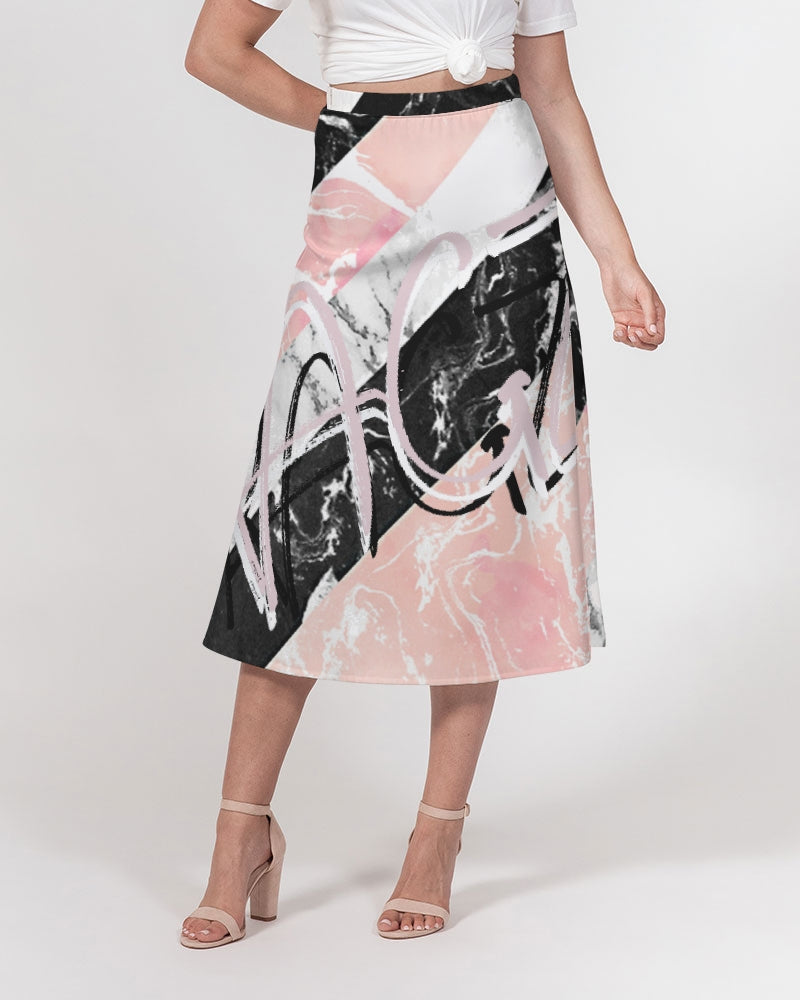 Marble Women's A-Line Midi Skirt
