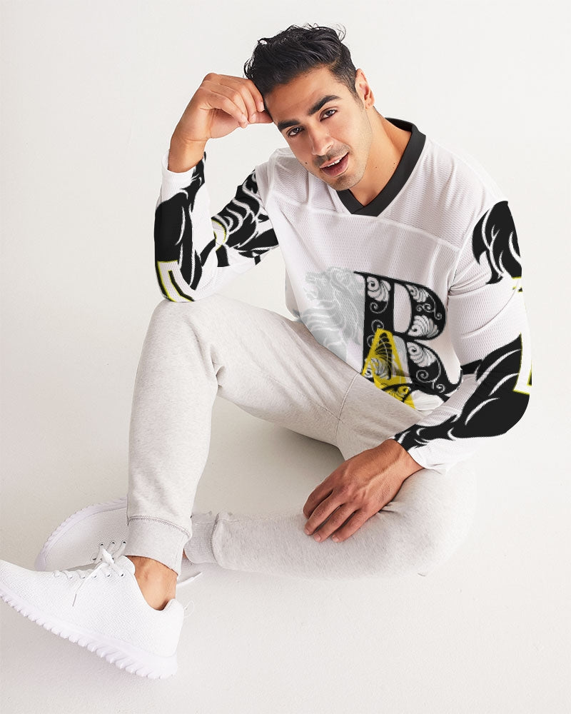 Black N Yellow Men's Long Sleeve Sports Jersey