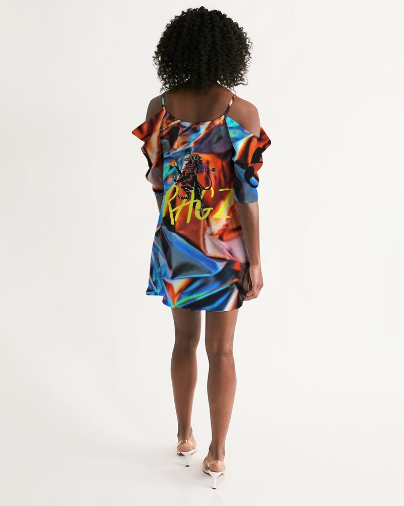 JAZZ1 Women's Open Shoulder A-Line Dress