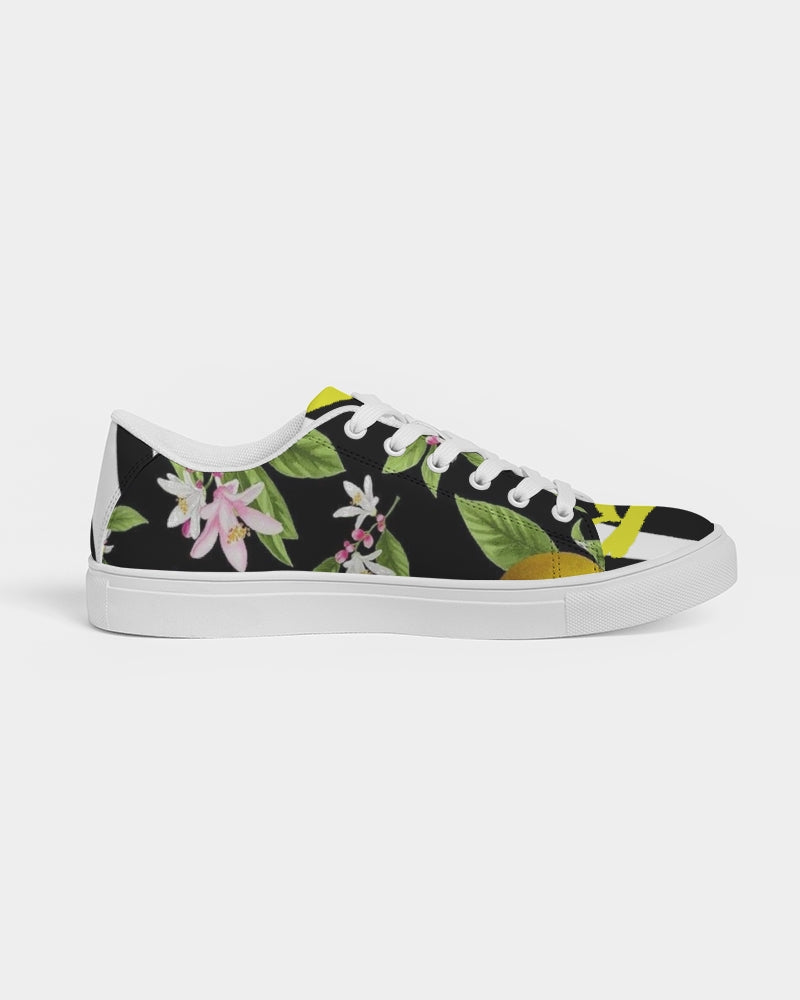Lemon Flowers Men's Faux-Leather Sneaker