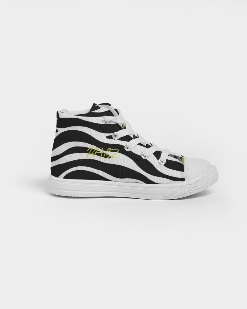 Lemon Flowers Kids Hightop Canvas Shoe