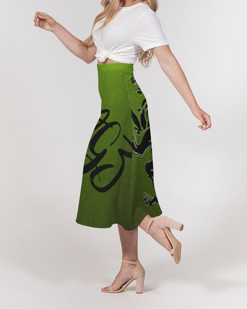 Green Machine Women's A-Line Midi Skirt