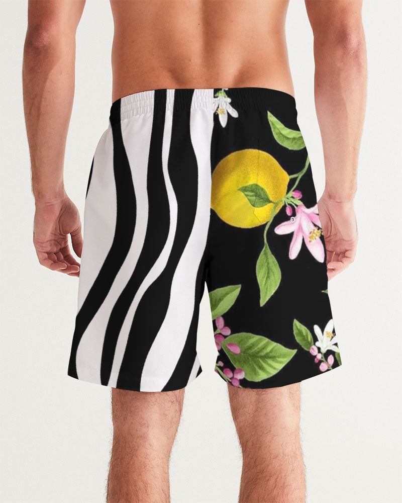 Lemon Flowers Men's Swim Trunk