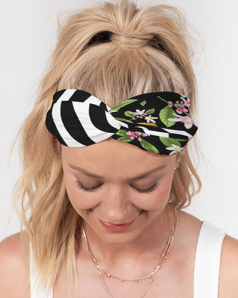 Lemon Flowers Twist Knot Headband Set